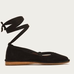 FRYE Helena Ankle Tie Ballet Flats 8.5